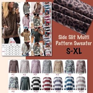 Leopard print side slit sweater #2 xl